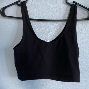 Black High Tank Crop Top